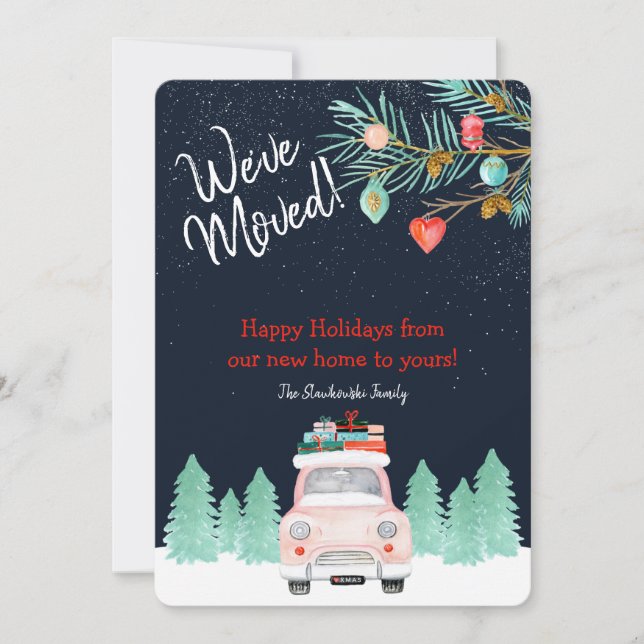 We've Moved We're Moving Christmas New Address Holiday Card (Front)