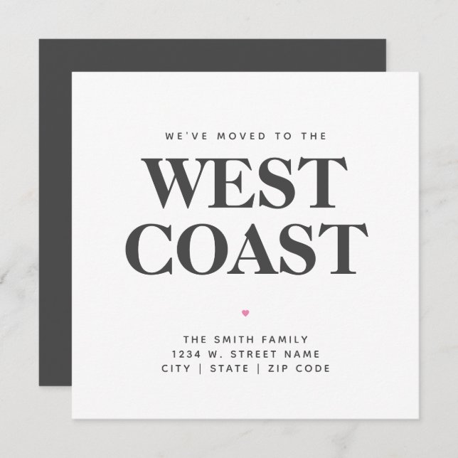 We've Moved West Coast New State Home Announcement (Front/Back)
