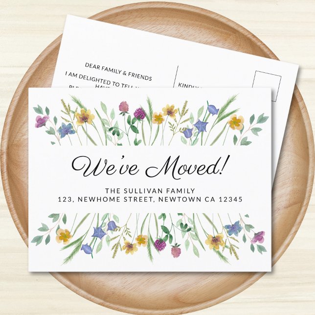 We've Moved Wildflower Moving Announcement Postcard (Creator Uploaded)