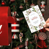 We've Moved Winter Berry Announcement Postcard