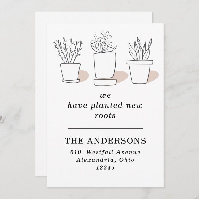 We've Planted New Roots Plants Moving Announcement (Front/Back)