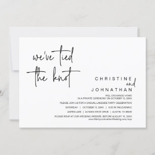 We've Tied The Knot, Wedding Elopement Party Invit Invitation