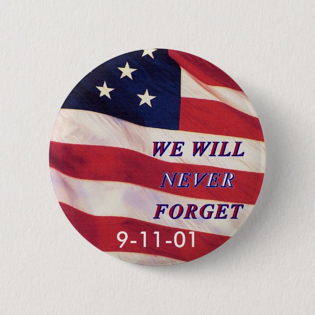 WEWILL NEVER FORGET PC1008 PDF PRINT130004 6 CM ROUND BADGE (Front)