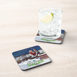 Weyeth - Santa Delivering Books for Christmas Coaster