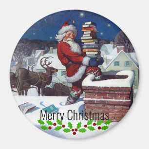 Weyeth - Santa Delivering Books for Christmas. Magnet