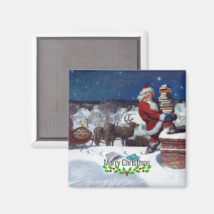 Weyeth - Santa Delivering Books for Christmas Magnet