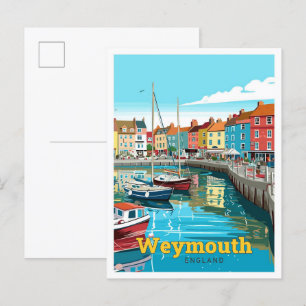 Weymouth England Travel Art Vintage Illustration Postcard