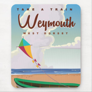 Weymouth England vintage vacation travel poster Mouse Pad