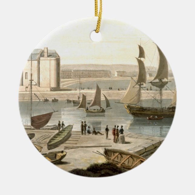Weymouth Harbour, from 'A Voyage Around Great Brit Ceramic Tree Decoration (Front)