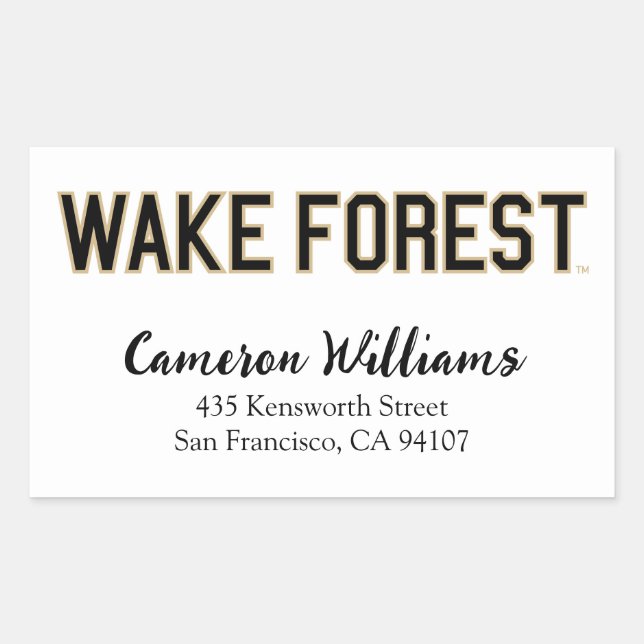 WFU | Wake Forest Rectangular Sticker (Front)