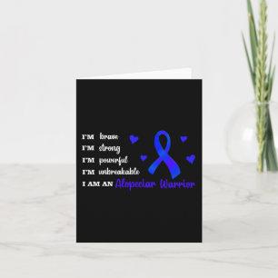 wGj0 Ribbon Blue I Am A Alopecia Warrior Alopecia Card