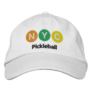 Wh & light coloured NYC Pickleball Embroidered Hat