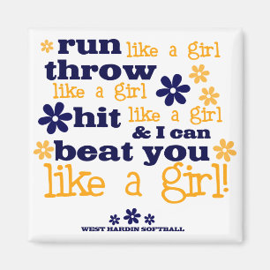 WH Softball Like A Girl Magnet