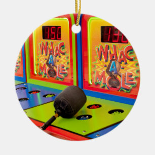 Whac A Mole Arcade Game Ceramic Tree Decoration