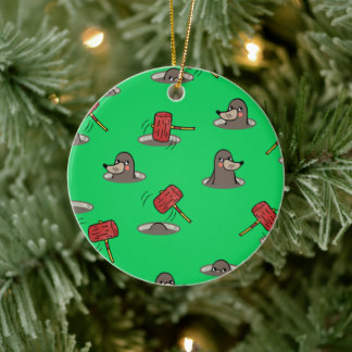 Whack-A-Mole Pattern Ceramic Ornament