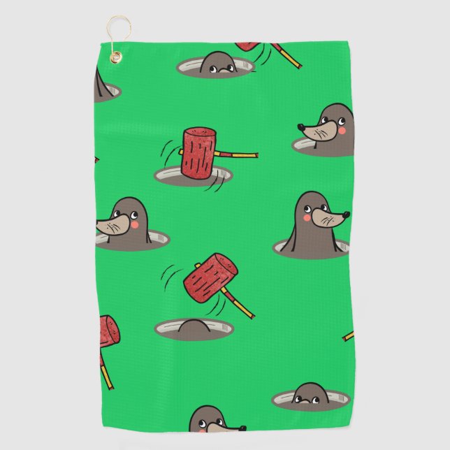 Whack-A-Mole Pattern Golf Towel (Front)