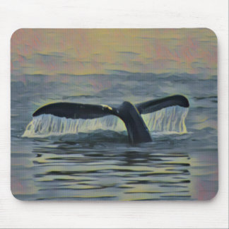 Whail Tail At Sunset Mouse Pad
