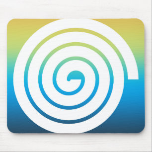 Whaite spiral colour background mouse pad