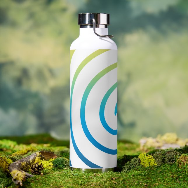 Whaite spiral colour background water bottle (Outdoor (Rotated))