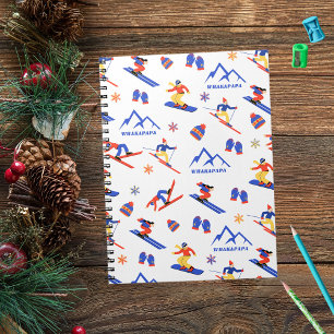 Whakapapa New Zealand Ski Snowboard Pattern Notebook