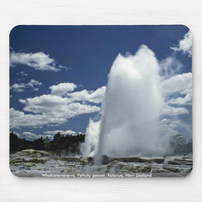 Whakarewarewa, Pohutu geyser, Rotorua, New Zealand Mouse Pad (Front)