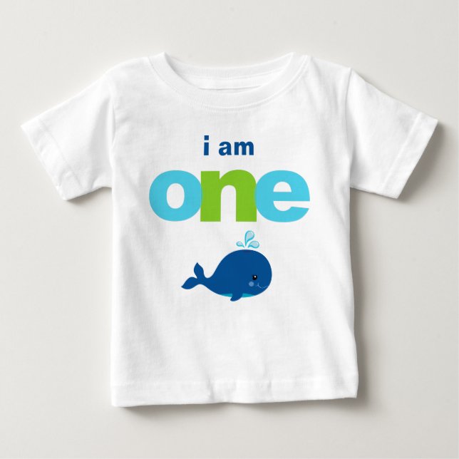 Whale 1st Birthday T-shirt Toddler Baby Kid (Front)