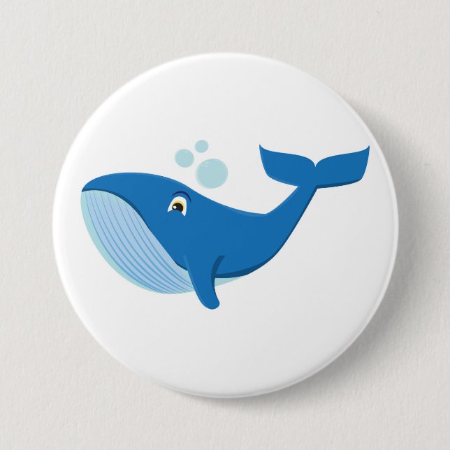 Whale 7.5 Cm Round Badge (Front)