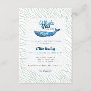 Whale Adventure   Ocean  Under the Sea Birthday   Invitation