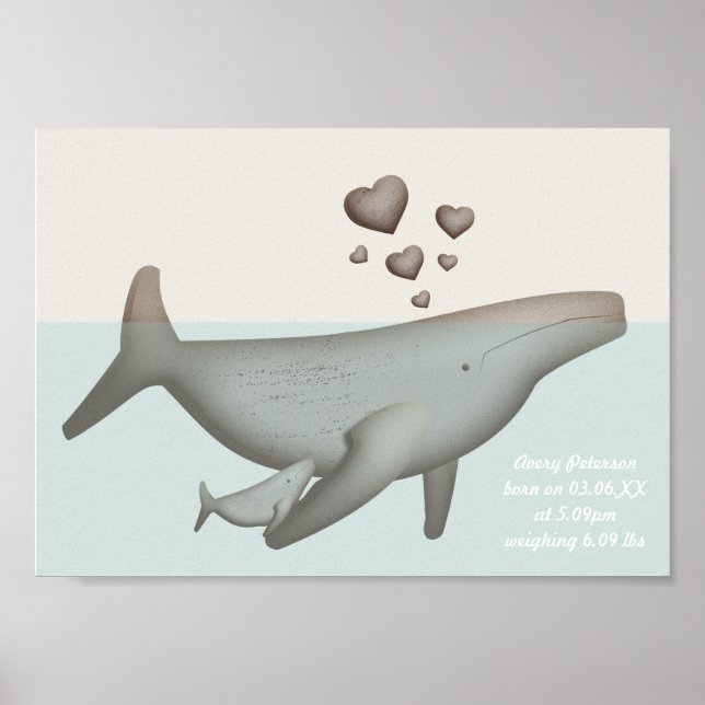 Whale and baby nursery wall art (Front)