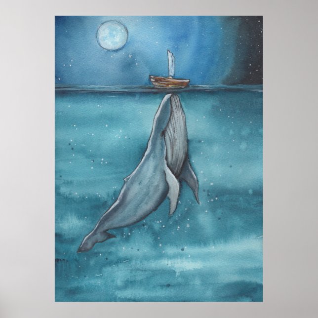 whale and boat poster (Front)