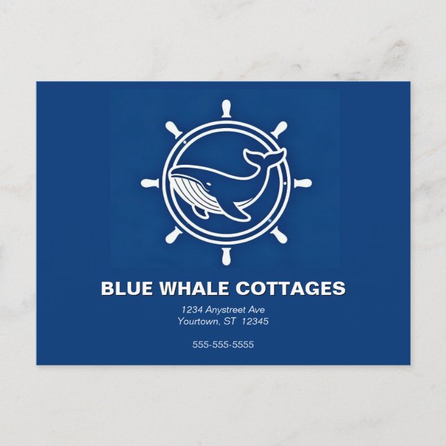 Whale and Helm Vacation Rental Postcard (Front)