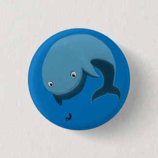 Whale and Otter 3 Cm Round Badge