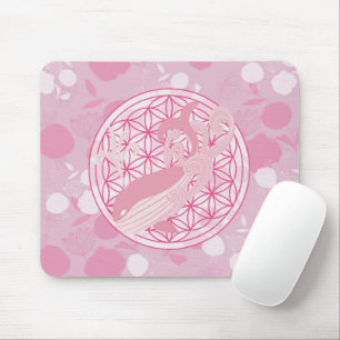 whale,animal totem,zen,chakra,flower of life mouse pad