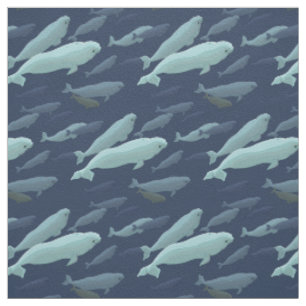 Whale Art Fabric Beluga Whale Fabric Cotton or Pol
