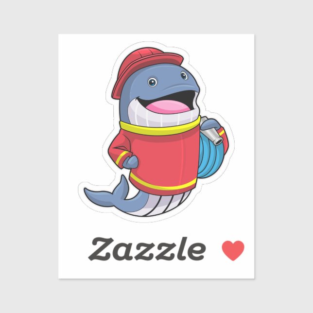 Whale as Firefighter with Hose (Sheet)