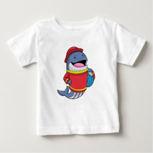 Whale as Firefighter with Hose Baby T-Shirt