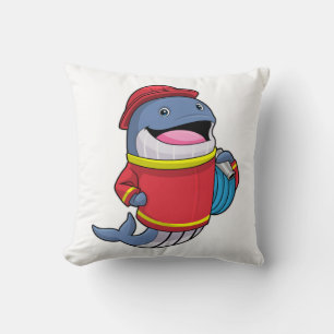 Whale as Firefighter with Hose Cushion