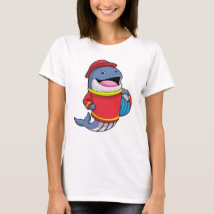 Whale as Firefighter with Hose T-Shirt