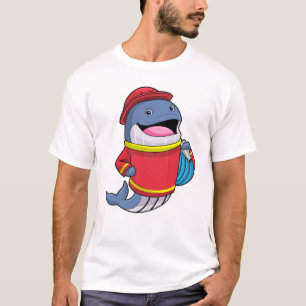 Whale as Firefighter with Hose T-Shirt