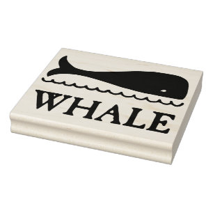 Whale at Sea Drawing Rubber Art Stamp