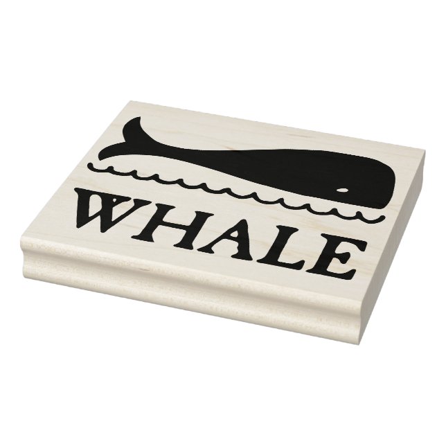 Whale at Sea Drawing Rubber Art Stamp (Stamp)