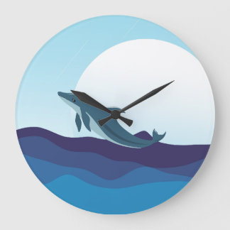 Whale at sea wall clock
