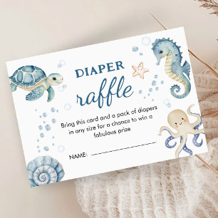 Whale Baby Shower Boy Baby Shower Diaper Raffle Enclosure Card