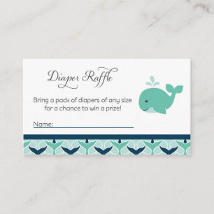 Whale Baby Shower Diaper Raffle Tickets Enclosure Card