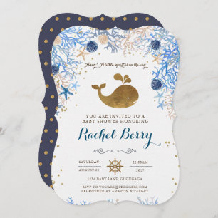 Whale Baby Shower Invitation