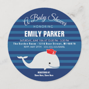 Whale Baby Shower Invitation