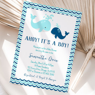 Whale Baby Shower Invitation