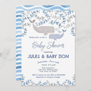 Whale Baby Shower Invitation
