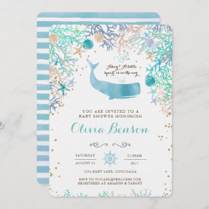Whale Baby Shower Invitation