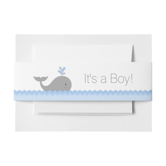Whale Baby Shower Invitation Belly Band (Front Example)